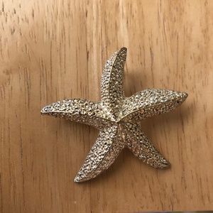 Starfish Pendant Pin VTG Gold tone Dual Function